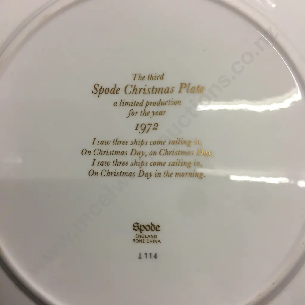 Vintage Spode Christmas 1972 China Sailing Ship Wall Plate Image 1++